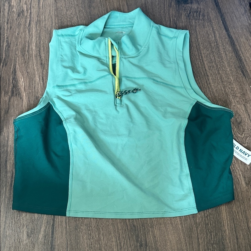 NEW! Old Navy English Ivy PowerSoft 1/2-Zip Sleeveless Cropped Top 🏃♀️ - Picture 9 of 9